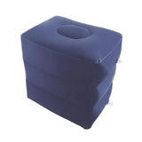 Maxbell Inflatable Foot Rest 3 Layers Foot Stool Foot Rest Pillow for Travelling Deep Blue