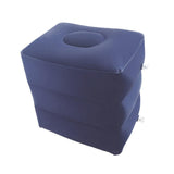 Maxbell Inflatable Foot Rest 3 Layers Foot Stool Foot Rest Pillow for Travelling Deep Blue