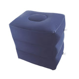 Maxbell Inflatable Foot Rest 3 Layers Foot Stool Foot Rest Pillow for Travelling Deep Blue