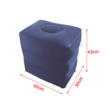 Maxbell Inflatable Foot Rest 3 Layers Foot Stool Foot Rest Pillow for Travelling Deep Blue