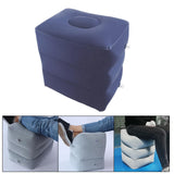 Maxbell Inflatable Foot Rest 3 Layers Foot Stool Foot Rest Pillow for Travelling Deep Blue
