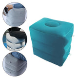 Maxbell Inflatable Foot Rest 3 Layers Foot Stool Foot Rest Pillow for Travelling Light Blue