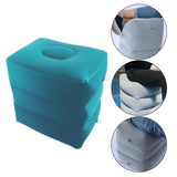 Maxbell Inflatable Foot Rest 3 Layers Foot Stool Foot Rest Pillow for Travelling Light Blue