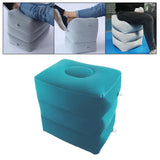 Maxbell Inflatable Foot Rest 3 Layers Foot Stool Foot Rest Pillow for Travelling Light Blue