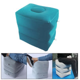 Maxbell Inflatable Foot Rest 3 Layers Foot Stool Foot Rest Pillow for Travelling Light Blue