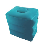 Maxbell Inflatable Foot Rest 3 Layers Foot Stool Foot Rest Pillow for Travelling Light Blue
