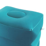 Maxbell Inflatable Foot Rest 3 Layers Foot Stool Foot Rest Pillow for Travelling Light Blue