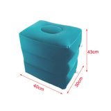 Maxbell Inflatable Foot Rest 3 Layers Foot Stool Foot Rest Pillow for Travelling Light Blue