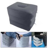 Maxbell Inflatable Foot Rest 3 Layers Foot Stool Foot Rest Pillow for Travelling Deep Gray