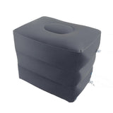 Maxbell Inflatable Foot Rest 3 Layers Foot Stool Foot Rest Pillow for Travelling Deep Gray