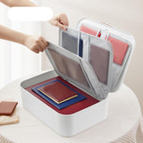 Maxbell Multi Layer File Storage Case Water Resistant for Bill Laptop Passport White