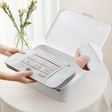 Maxbell Multi Layer File Storage Case Water Resistant for Bill Laptop Passport White
