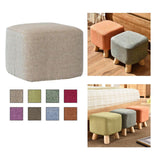 Maxbell Linen Cotton Footrest Foot Stool Cover for Living Room Accessory Durable Beige