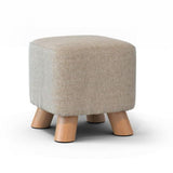 Maxbell Linen Cotton Footrest Foot Stool Cover for Living Room Accessory Durable Beige
