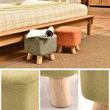 Maxbell Linen Cotton Footrest Foot Stool Cover for Living Room Accessory Durable Green