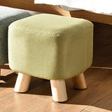 Maxbell Linen Cotton Footrest Foot Stool Cover for Living Room Accessory Durable Green