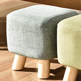 Maxbell Linen Cotton Footrest Foot Stool Cover for Living Room Accessory Durable Dark Green