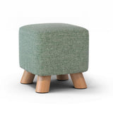 Maxbell Linen Cotton Footrest Foot Stool Cover for Living Room Accessory Durable Dark Green
