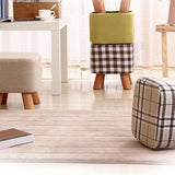 Maxbell Linen Cotton Footrest Foot Stool Cover for Living Room Accessory Durable Rose Red