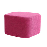 Maxbell Linen Cotton Footrest Foot Stool Cover for Living Room Accessory Durable Rose Red