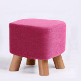 Maxbell Linen Cotton Footrest Foot Stool Cover for Living Room Accessory Durable Rose Red