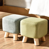 Maxbell Linen Cotton Footrest Foot Stool Cover for Living Room Accessory Durable Rose Red