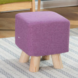 Maxbell Linen Cotton Footrest Foot Stool Cover for Living Room Accessory Durable Purple