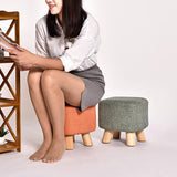Maxbell Linen Cotton Footrest Foot Stool Cover for Living Room Accessory Durable Dark Brown