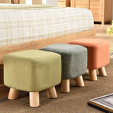 Maxbell Linen Cotton Footrest Foot Stool Cover for Living Room Accessory Durable Dark Brown