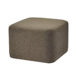 Maxbell Linen Cotton Footrest Foot Stool Cover for Living Room Accessory Durable Dark Brown