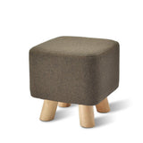 Maxbell Linen Cotton Footrest Foot Stool Cover for Living Room Accessory Durable Dark Brown