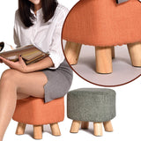 Maxbell Linen Cotton Footrest Foot Stool Cover for Living Room Accessory Durable Dark Brown