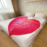 Maxbell Red Simulated Leaf Flannel Blanket Lightweight for Friends family 200cmx230cm