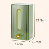 Maxbell Tissue Box Holder with Cover Self Adhesive Modern for Desktop Home Office Green and Golden