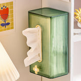 Maxbell Tissue Box Holder with Cover Self Adhesive Modern for Desktop Home Office Green and Golden
