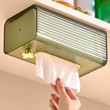 Maxbell Tissue Box Holder with Cover Self Adhesive Modern for Desktop Home Office Green and Golden