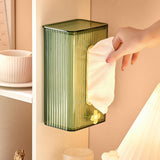 Maxbell Tissue Box Holder with Cover Self Adhesive Modern for Desktop Home Office Green and Golden
