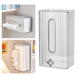 Maxbell Tissue Box Holder with Cover Self Adhesive Modern for Desktop Home Office Clear and Silver