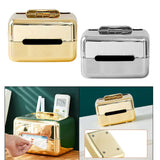 Maxbell Tissue Box Holder Container Tissue Storage Case for Office Living Room Table Golden