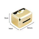 Maxbell Tissue Box Holder Container Tissue Storage Case for Office Living Room Table Golden