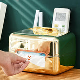 Maxbell Tissue Box Holder Container Tissue Storage Case for Office Living Room Table Golden