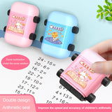 Maxbell Roller Digital Teaching Stamp Rotational Design for Students Children Kids Blue