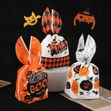 Maxbell 50Pcs Halloween Candy Bags Empty Party Bag for Halloween Party Supplies Orange and White