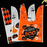 Maxbell 50Pcs Halloween Candy Bags Empty Party Bag for Halloween Party Supplies Orange and White