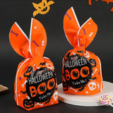 Maxbell 50Pcs Halloween Candy Bags Empty Party Bag for Halloween Party Supplies Orange and White