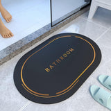 Maxbell Non Slip Bath Mat Doormat Carpet Area Rug for Living Room Bathroom Entrance Black