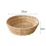 Maxbell Handmade Wicker Basket Table Organizer Wicker Bread Basket for Wedding Party 25cm