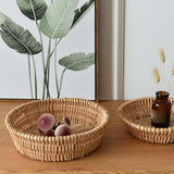 Maxbell Handmade Wicker Basket Table Organizer Wicker Bread Basket for Wedding Party 25cm