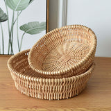 Maxbell Handmade Wicker Basket Table Organizer Wicker Bread Basket for Wedding Party 25cm