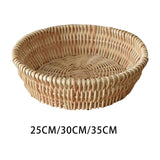 Maxbell Handmade Wicker Basket Table Organizer Wicker Bread Basket for Wedding Party 25cm